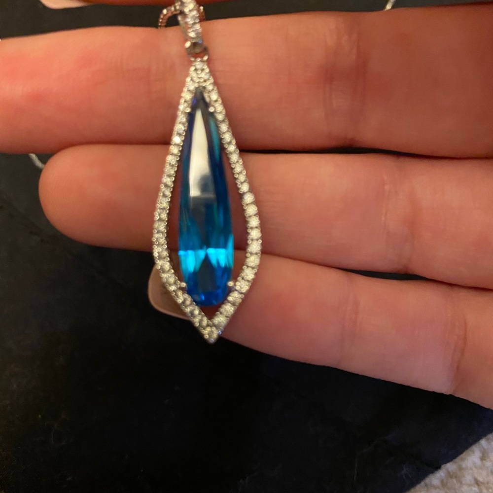 Blue Swarovski crystal necklace